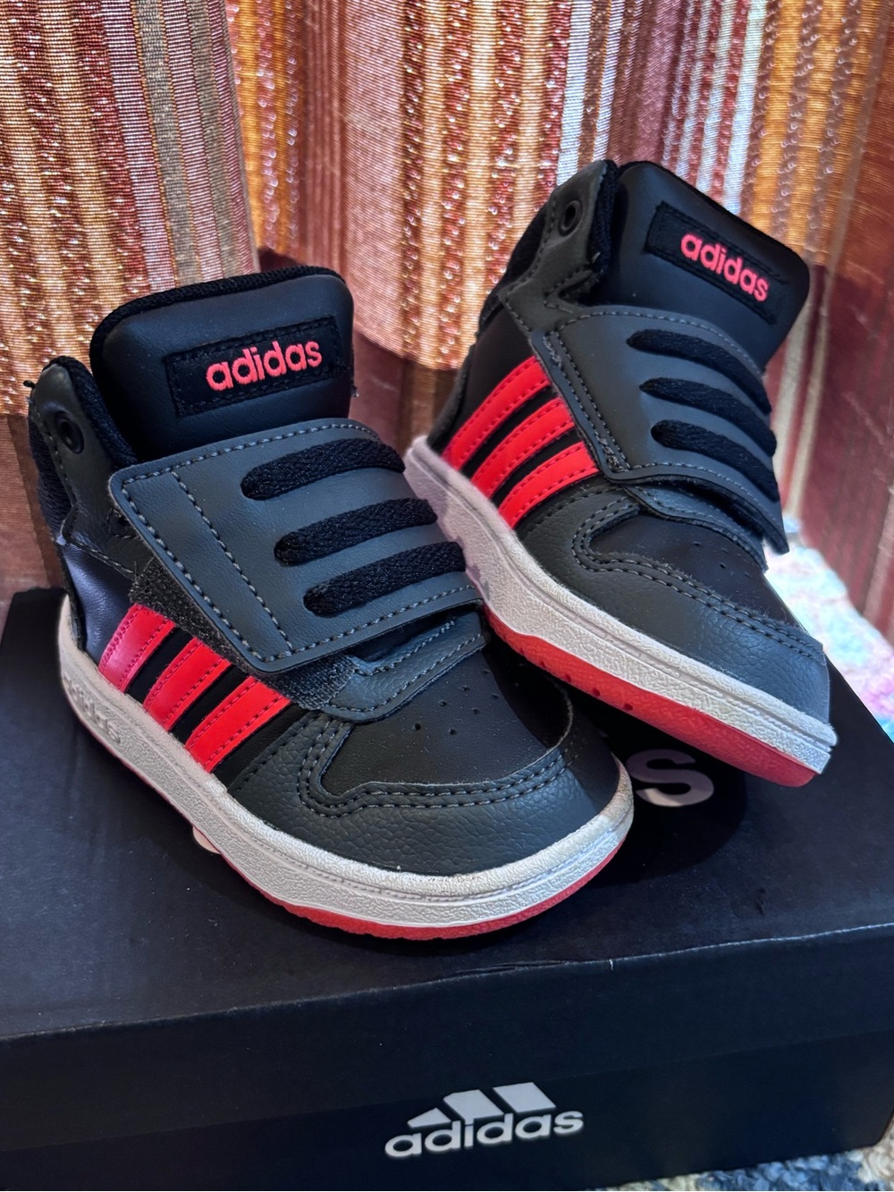 Adidas Baby/Toddler 5.5 Black and Red Hoops Mid 2.01 Sneakers
